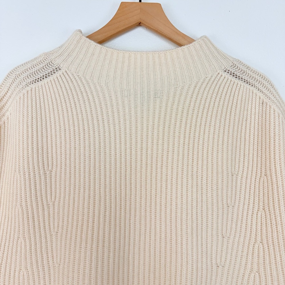 Banana Republic Oversized Sweater Vest M/L Cream Mock Neck Cashmere Merino Wool - Picture 7 of 13